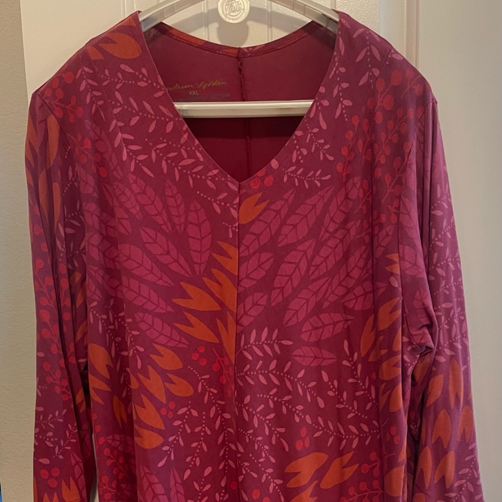 Beautiful Gudrun Sjoden XXL dark multi pink dress!